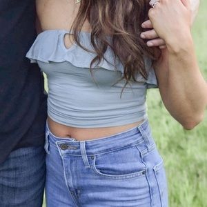 Tube top with ruffle detailing